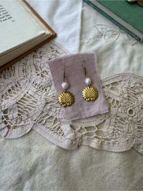 Pearl and brass deadstock earrings